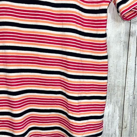Talbots Pink Stripe V Neck Blouse - Picture 2 of 4